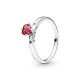 925 Silver Red Zircon Eternity Circle Ring Wedding Gift