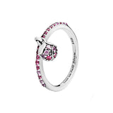 925 Silver Red Zircon Eternity Circle Ring Wedding Gift