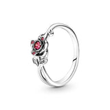 925 Silver Red Zircon Eternity Circle Ring Wedding Gift