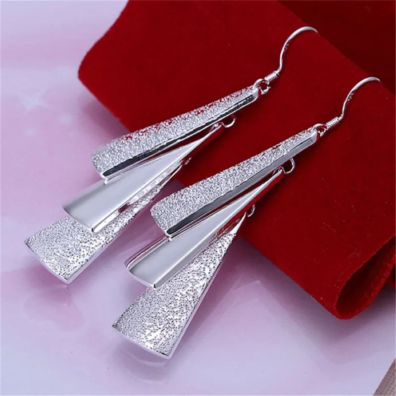 925 Silver Retro Charms Earrings for Women Lady Wedding