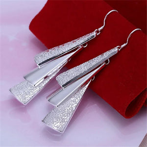 925 Silver Retro Charms Earrings for Women Lady Wedding