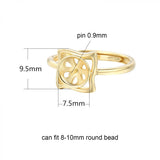 925 Silver Ring Blank Tray for 8-10mm Beads, Adjustable DIY Jewelry Making