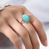 925 Silver Ring Blank for Oval Stone, Adjustable Ring Mounting DIY Jewelry
