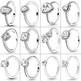 925 Silver Sparkling Crown Celestial Star Solitaire Ring