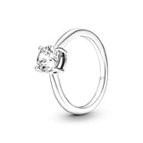 925 Silver Sparkling Crown Celestial Star Solitaire Ring