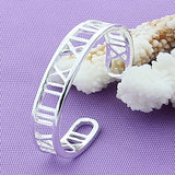 925 Silver Roman Cuff Bracelet for Men and Women