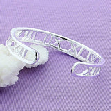 925 Silver Roman Cuff Bracelet for Men and Women