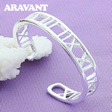 925 Silver Roman Cuff Bracelet for Men and Women