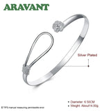 925 Silver Romantic Rose Clasp Bangle for Women