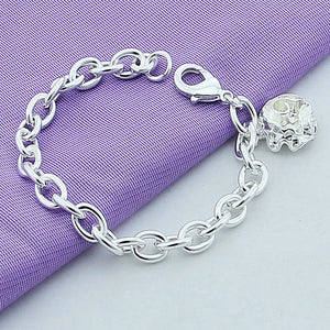 925 Silver Rose Flowers Chains Bracelets Women Wedding Jewelry