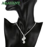 925 Silver Rose Flowers Pendants Necklaces Chain Wedding Jewelry
