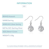 925 Silver Round Balls Drop Earrings Women Jewelry