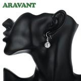 925 Silver Round Balls Drop Earrings Women Jewelry