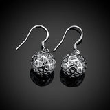 925 Silver Round Balls Drop Earrings Women Jewelry