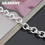925 Silver Round Bracelet Chains For Women Wedding Jewelry Accessories