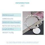 925 Silver Round Bracelet Chains For Women Wedding Jewelry Accessories