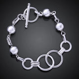 925 Silver Toggle Bracelet Chain for Women Men