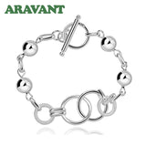 925 Silver Toggle Bracelet Chain for Women Men