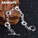925 Silver Circle Bracelet Wedding Jewelry