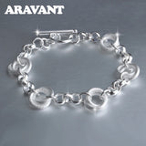 925 Silver Circle Bracelet Wedding Jewelry