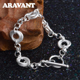 925 Silver Circle Bracelet Wedding Jewelry