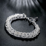 925 Silver Circles Charm Bracelet Women Jewelry