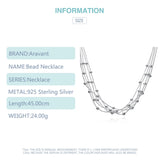925 Silver Round Beads Chain Necklace for Women