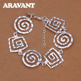 925 Silver Charm Bracelet Men Women
