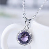 925 Silver Round diamond antique micro setting Pendant with chain