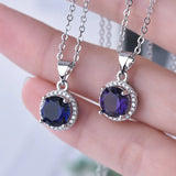 925 Silver Round diamond antique micro setting Pendant with chain
