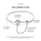 925 Silver Safety Chain Snake Chain Bracelet for Charm Beads