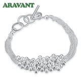 925 Silver Bead Chain Bracelet for Women