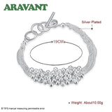 925 Silver Bead Chain Bracelet for Women