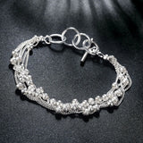 925 Silver Bead Chain Bracelet for Women