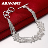 925 Silver Bead Chain Bracelet for Women