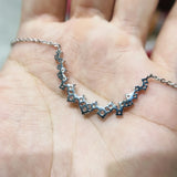 925 Silver Shining Choker Necklace Women Party Wedding Flash Geometric Jewelry