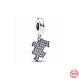 925 Silver Golden Stars Heart Charm Bead Women Jewelry