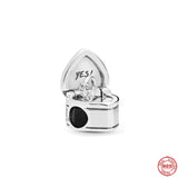 925 Silver Golden Stars Heart Charm Bead Women Jewelry
