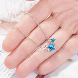 925 Silver Star Pendant Necklace Cubic Zirconia Charm Sterling Silver Jewelry