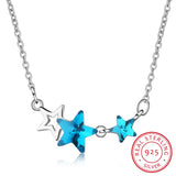 925 Silver Star Pendant Necklace Cubic Zirconia Charm Sterling Silver Jewelry