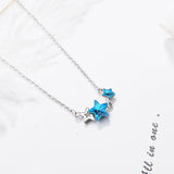 925 Silver Star Pendant Necklace Cubic Zirconia Charm Sterling Silver Jewelry