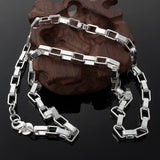 925 Silver 5mm Big Box Chain Necklace Wedding Jewelry