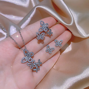 925 Silver Zircon Bow Knot Clavicle Chain for Ladies