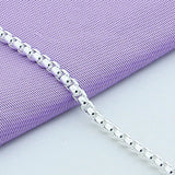 925 Silver Box Chain Bracelet Women's Jewelry