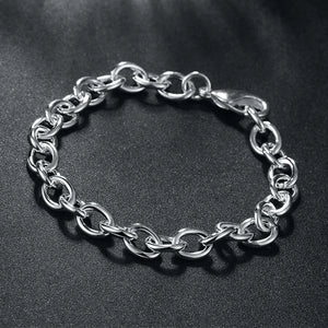925 Silver Chain Bracelet for Women Men Jewelry