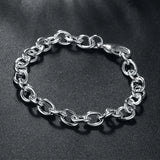 925 Silver Chain Bracelet for Women Men Jewelry
