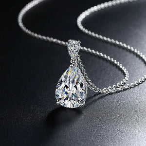925 Silver Water-drop Diamond Necklace Zircon Season Temperament