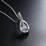 925 Silver Water-drop Diamond Necklace Zircon Season Temperament