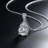 925 Silver Water-drop Diamond Necklace Zircon Season Temperament