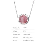 925 Silver Necklace Strawberry Quartz Pendant Romantic Gift